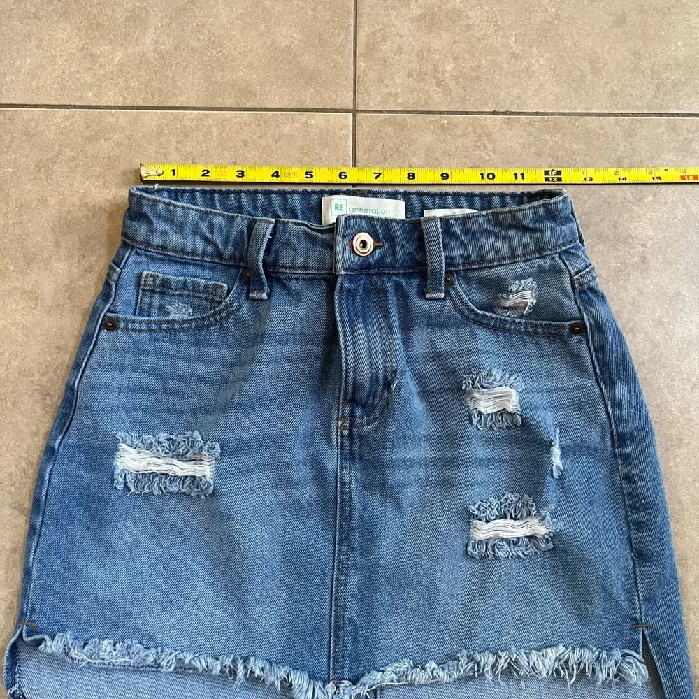 Celebrity Pink RE High-Low Denim Fray Bottom Skirt. Size 1/25